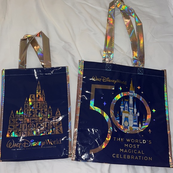 Walt Disney World's 50th Celebration Small Medium Duo Reuseable Tote NWT - Picture 2 of 6